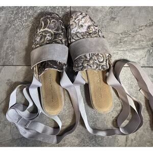 Free People 7 38 Shoe Parisian Paradox Wrap Tie Ankle Sequins Embellished Ballet